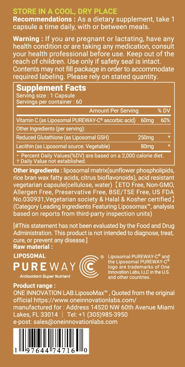 PURENESS LiNK liposomal Glutathione