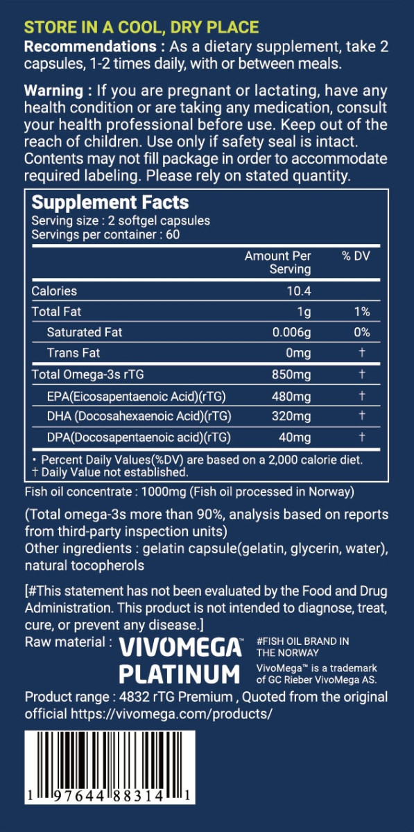 PURENESS LiNK 95% highly concentrated fish oil