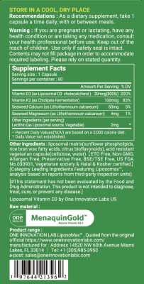 PURENESS LiNK liposomal Vitamin D3+K2