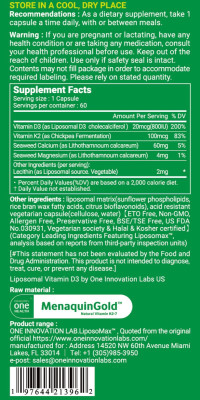 PURENESS LiNK liposomal Vitamin D3+K2